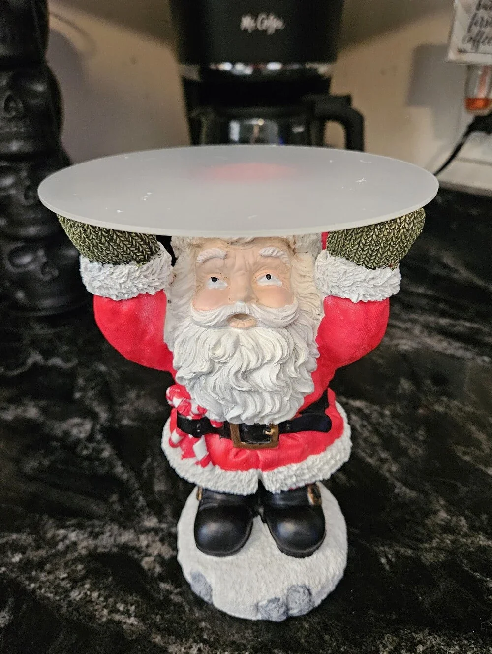 Resin Santa Claus Tabletop Snack & Treat Holder Figurine - Christmas Decor